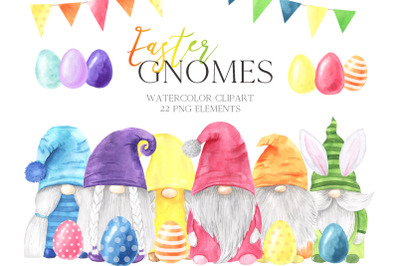 Watercolor Easter Gnomes PNG Clipart