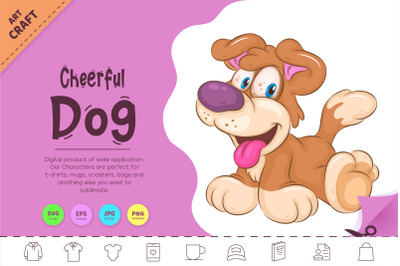 Cheerful Cartoon Dog. Clipart.