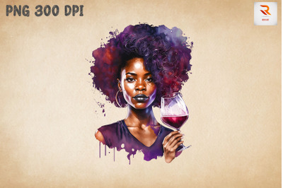 Beautiful Afro Girl And Wine