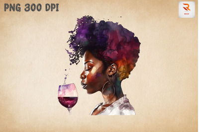 Beautiful Afro Girl And Wine 2