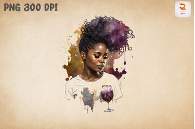 Beautiful Afro Girl And Wine 3
