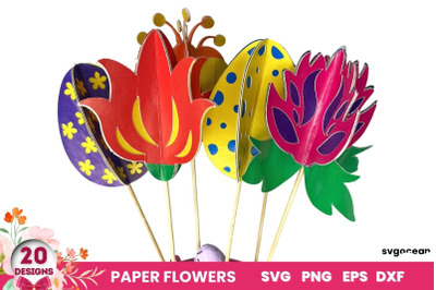 3D Flowers SVG | Easter Cut Files