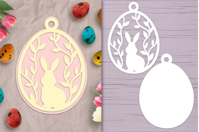 Bunny Layered Easter SVG Ornament