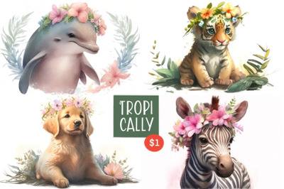 Tropically Floral Animals