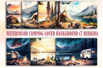Watercolor Camping Lover Backgrounds