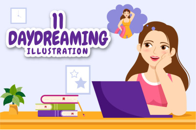 11 People Daydreaming Illustration