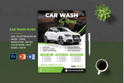 Car Wash Flyer Template | Car Detailing Service Flyer