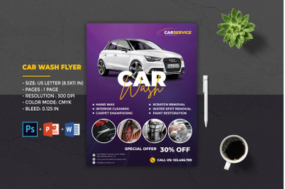 Car Wash Flyer Template | Car Detailing Service Flyer