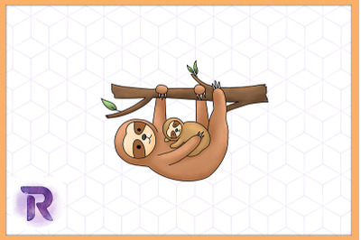 Sloth Mama Animal Mother&#039;s Day