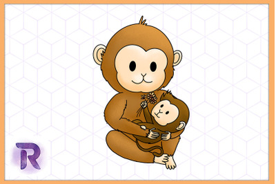 Monkey Mama Animal Mother&#039;s Day