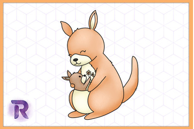 Kangaroo Mama Animal Mother&#039;s Day