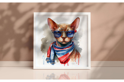 4th of July Abyssinian Cat Background