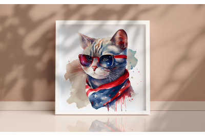 4th of July American Shorthair Cat