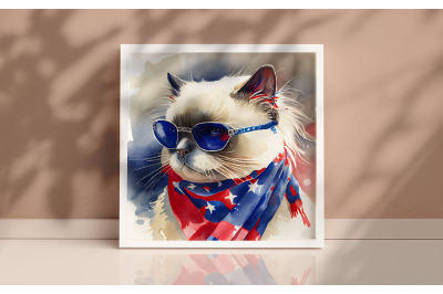 4th of July Himalayan Cat Background