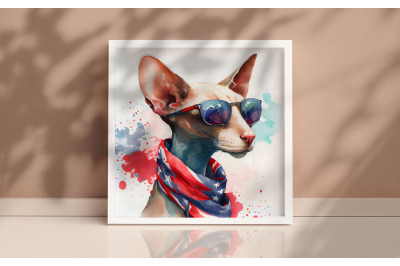 4th of July Oriental Shorthair Cat