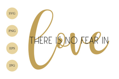 There is no fear in love SVG, Love SVG, Love Print Art, Christian SVG