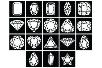 Gems Stencil, Diamond Stencil, Gem SVG Digital Stencil,Digital Stencil