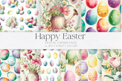Watercolor Spring Easter Digital Papers