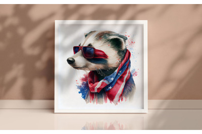 4th of July American Badger Background