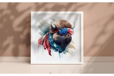 4th of July American Bison Background