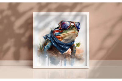 4th of July American Bullfrog Background