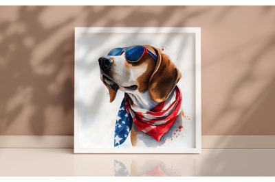 4th of July American Foxhound Background