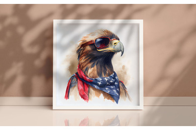 4th of July Golden Eagle Background