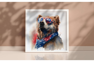 4th of July Grizzly Bear Background