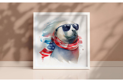 4th of July Harp Seal Background