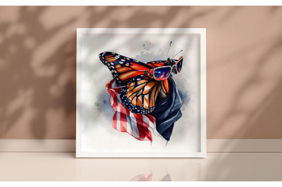 4th of July Monarch Butterfly Background