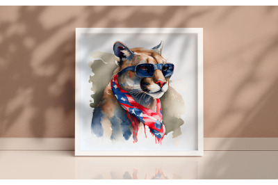 4th of July Mountain Lion Background