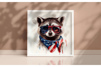 4th of July Raccoon Background