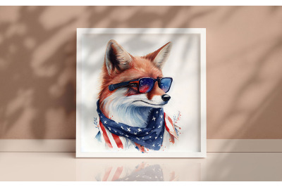 4th of July Red Fox Background