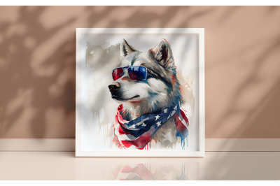 4th of July Timber Wolf Background