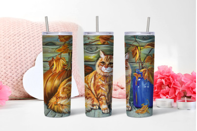 Ginger cat sublimation 20 oz in a glass