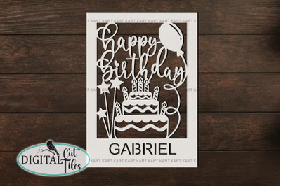 Personalized insert birthday card Cricut svg