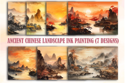 Ancient Chinese Landscape Ink Painting