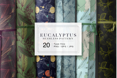 Eucalyptus seamless pattern