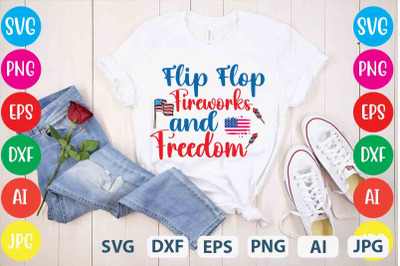 Flip Flop Fireworks And Freedom SVG cut file,4th of july mega svg bund