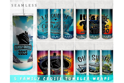 Family Cruise Tumbler Wraps Bundle, 20 Oz Skinny Tumbler Family Cruise