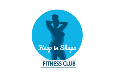 Fitness Benefits Emblem with Woman Silhouette