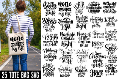 25 Tote Bag SVG Bundle, Funny Tote Bag