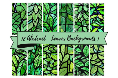 12 Abstract Leaves Background Sheets