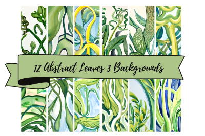 12 Abstract Leaves Background Sheets