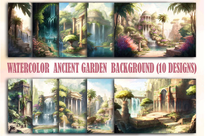 Watercolor Ancient Garden Backgrounds