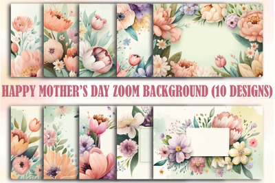 Watercolor Happy Mothers Day Zoom Backgrounds