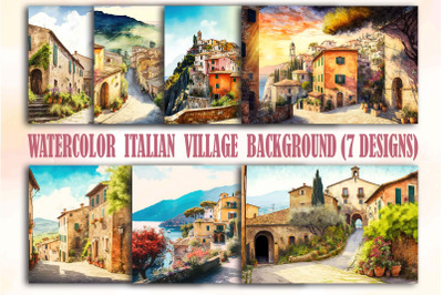 Watercolor Italian Village Backgrounds