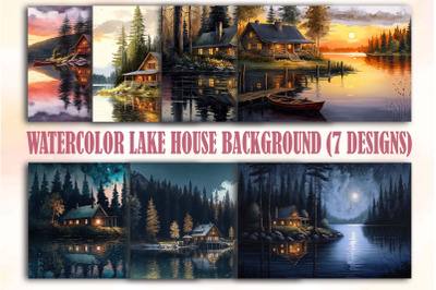 Watercolor Lake House Backgrounds