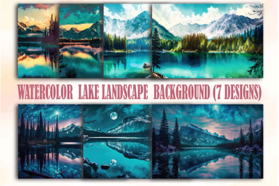 Watercolor Lake Landscape Backgrounds