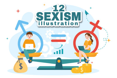 12 Sexism Men and Women Illustration